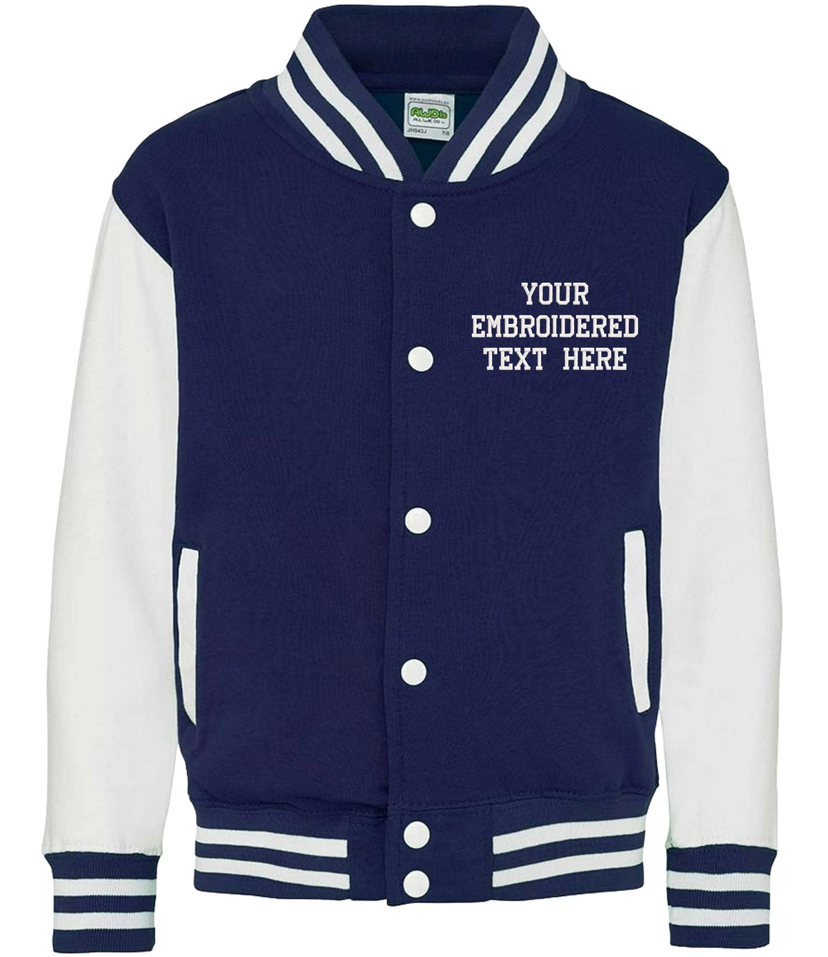 Embroidered Personalised Text Adults Varsity Jacket Custom Name Letterman College Baseball