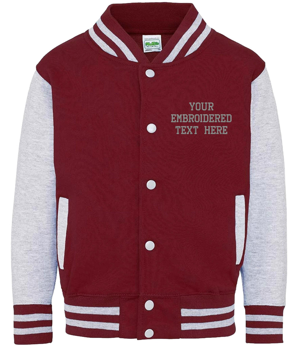 Embroidered Personalised Text Adults Varsity Jacket Custom Name Letterman College Baseball