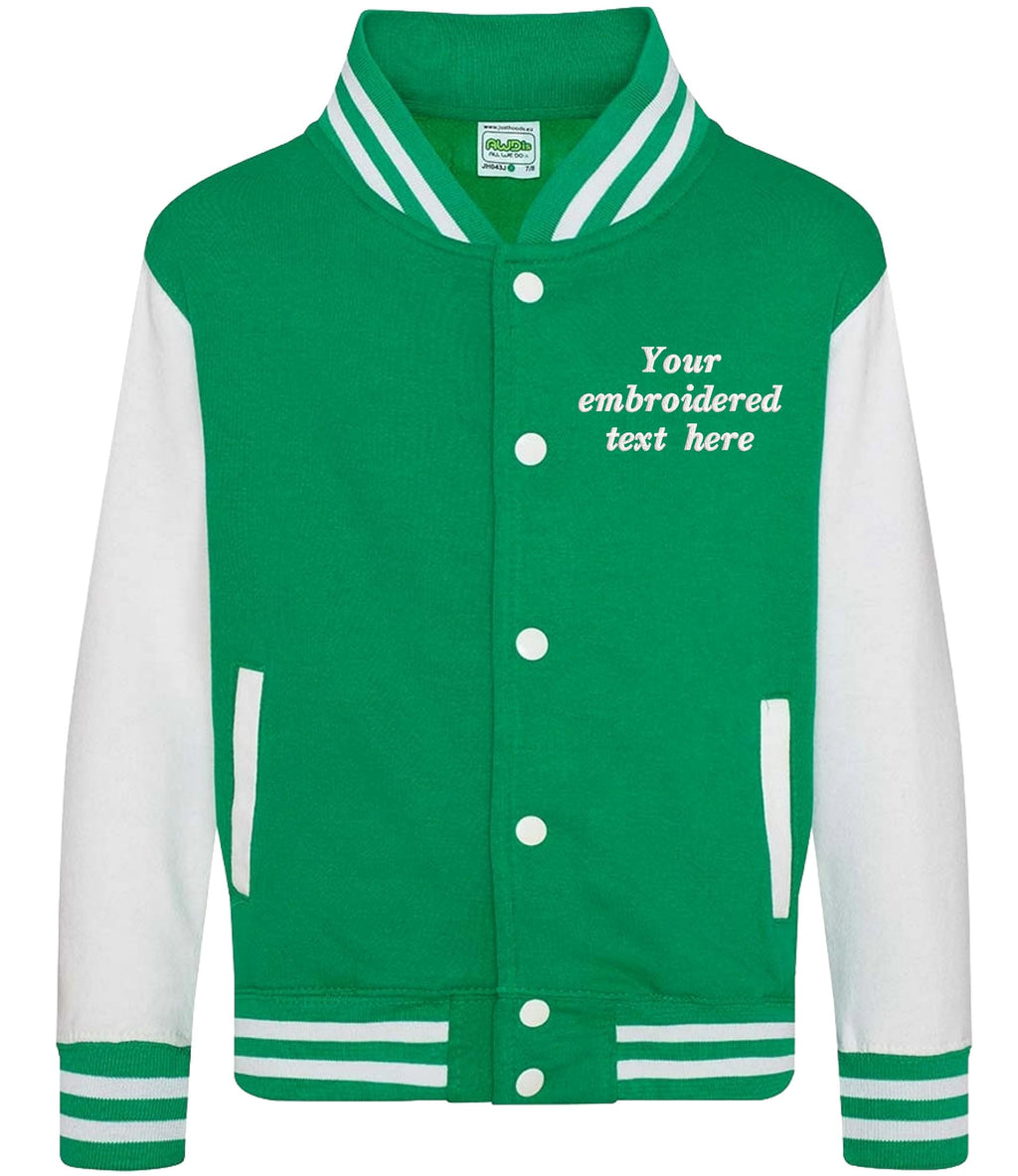 Embroidered Personalised Text Adults Varsity Jacket Custom Name Letterman College Baseball