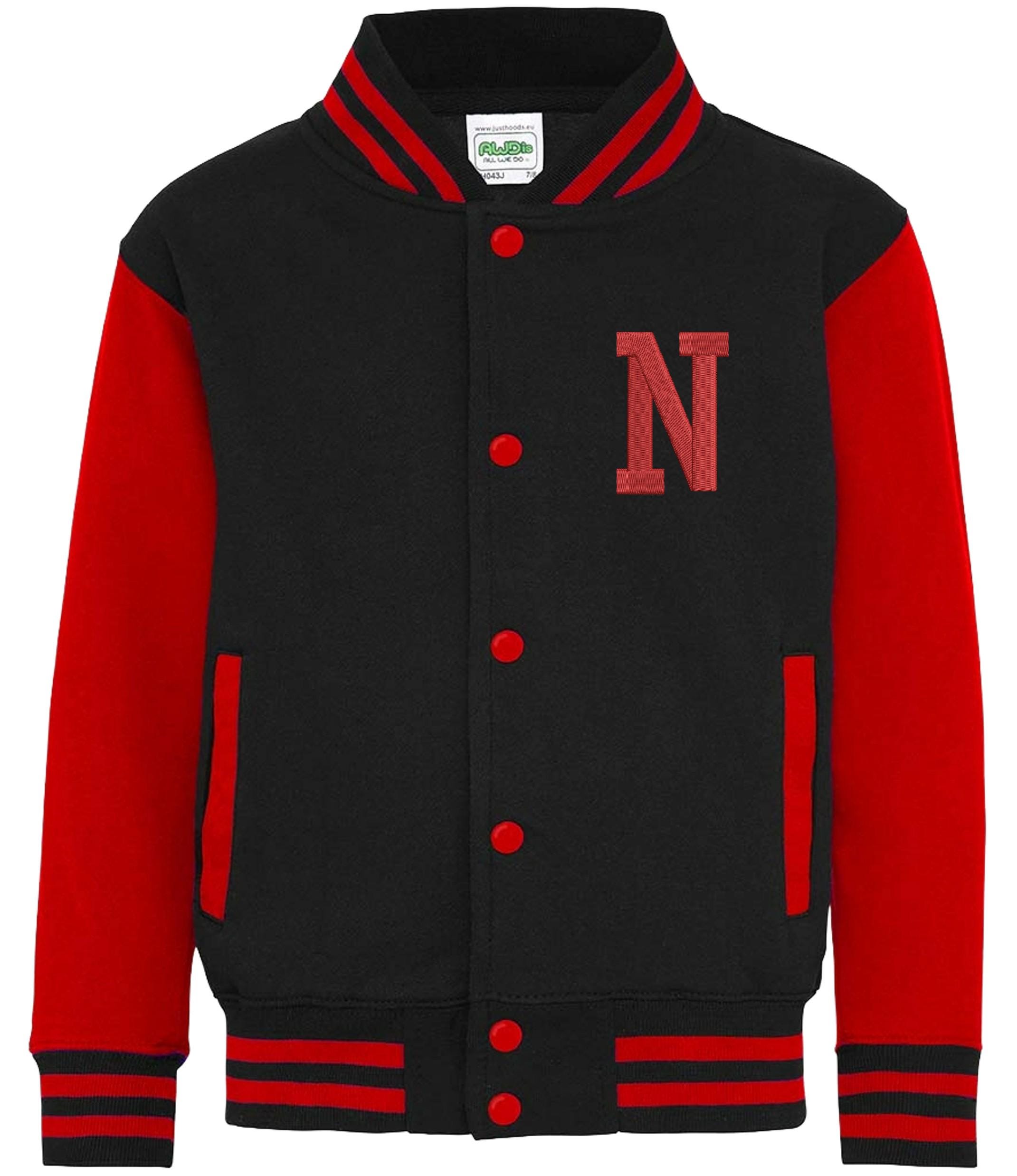 Embroidered Personalised Initial Adults Varsity Jacket Custom Name Letterman College Baseball