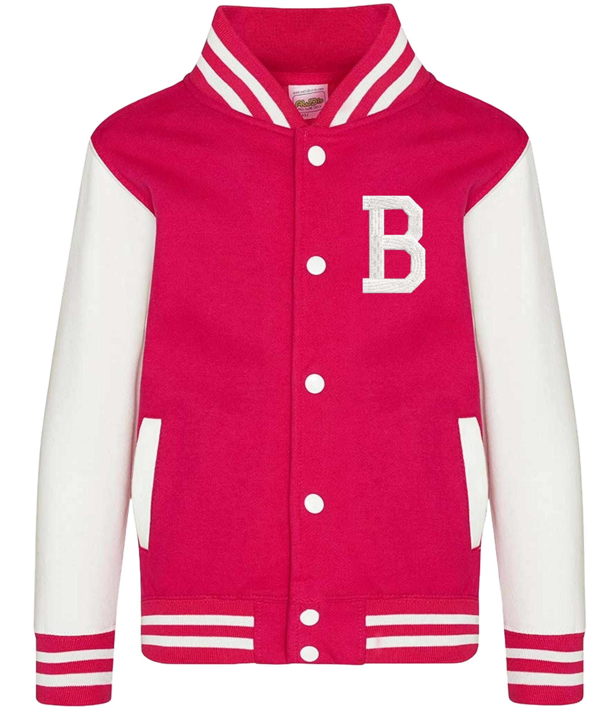 Embroidered Personalised Initial Adults Varsity Jacket Custom Name Letterman College Baseball