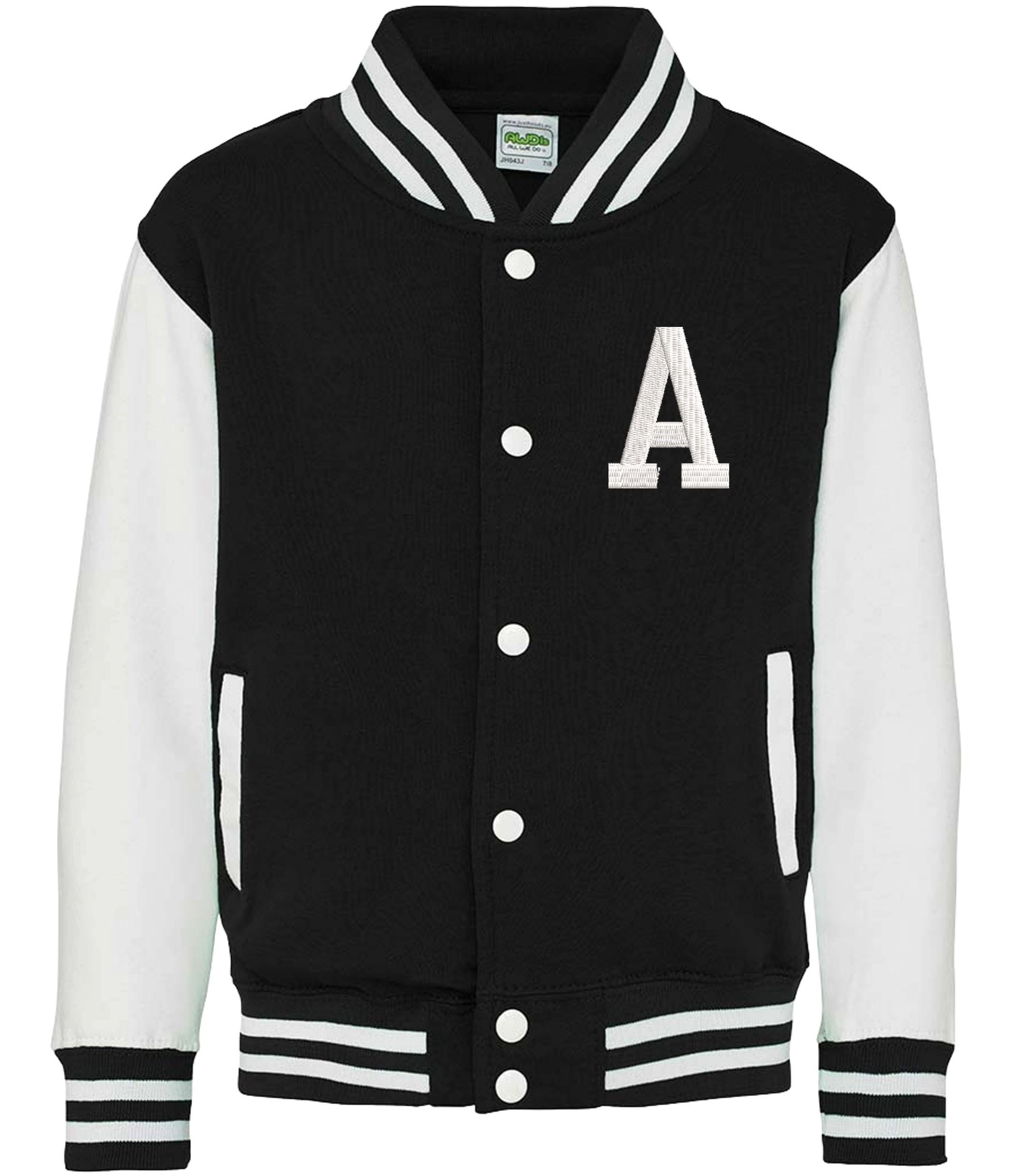 Embroidered Personalised Initial Adults Varsity Jacket Custom Name Letterman College Baseball