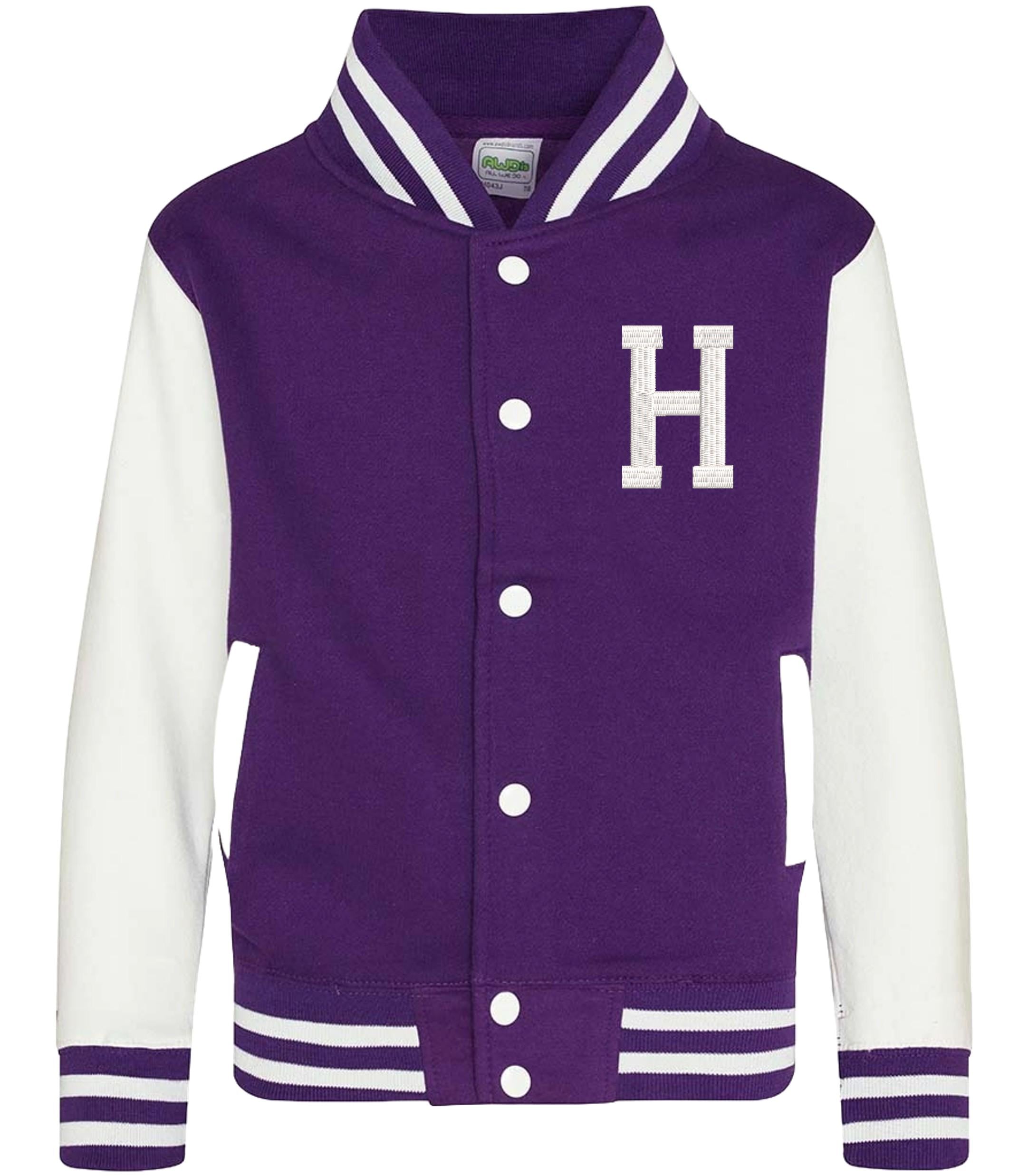 Embroidered Personalised Initial Adults Varsity Jacket Custom Name Letterman College Baseball