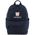 Embroidered Pig Personalised Name Small Backpack Kids Custom School Rucksack Boys Nursery Bag
