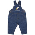 Embroidered Space Rocket Personalised Name Baby & Toddler Cotton Denim Dungarees Custom Text Boys Gift
