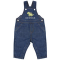 Embroidered Dinosaur Personalised Name Baby & Toddler Cotton Denim Dungarees Custom Text Boys Gift
