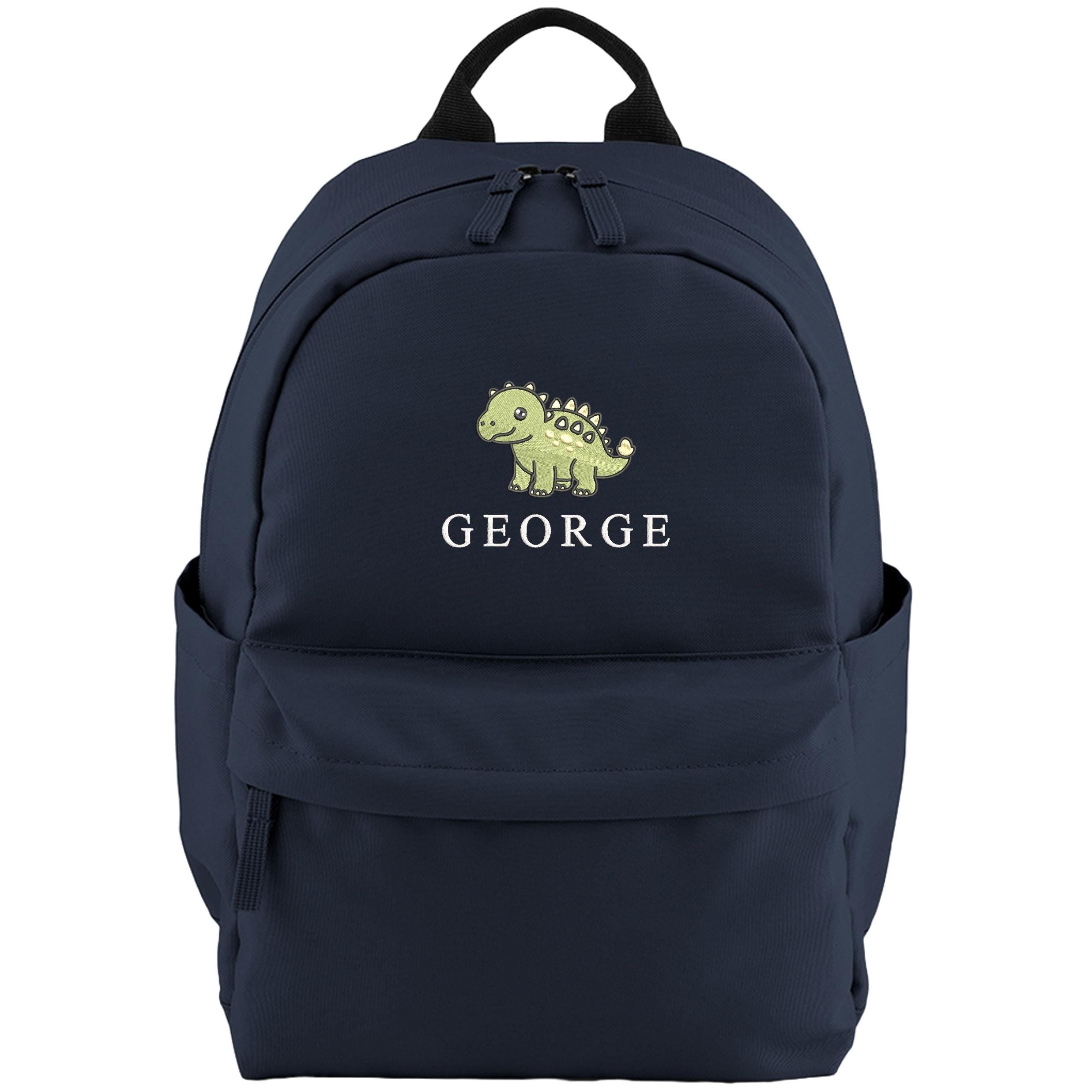 Embroidered Kids Dinosaur Personalised Name Small Backpack Boys Custom School Rucksack Nursery Bag