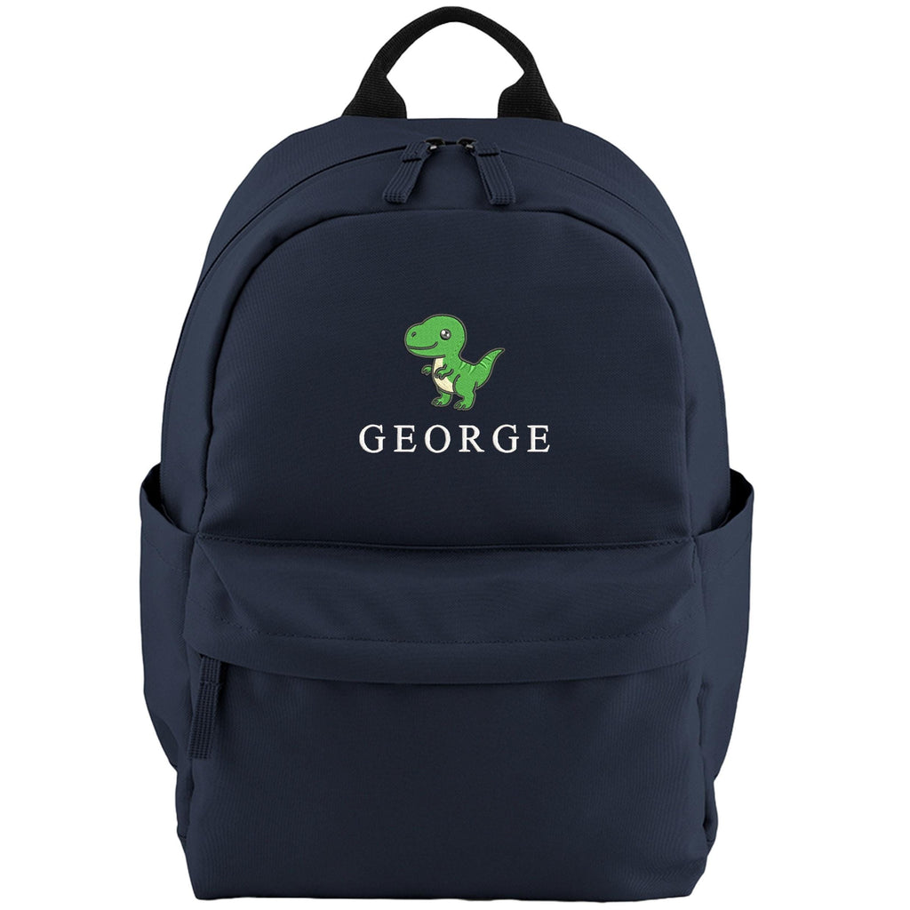 Embroidered Kids T-Rex Dinosaur Personalised Name Small Backpack Boys Custom School Rucksack Nursery Bag