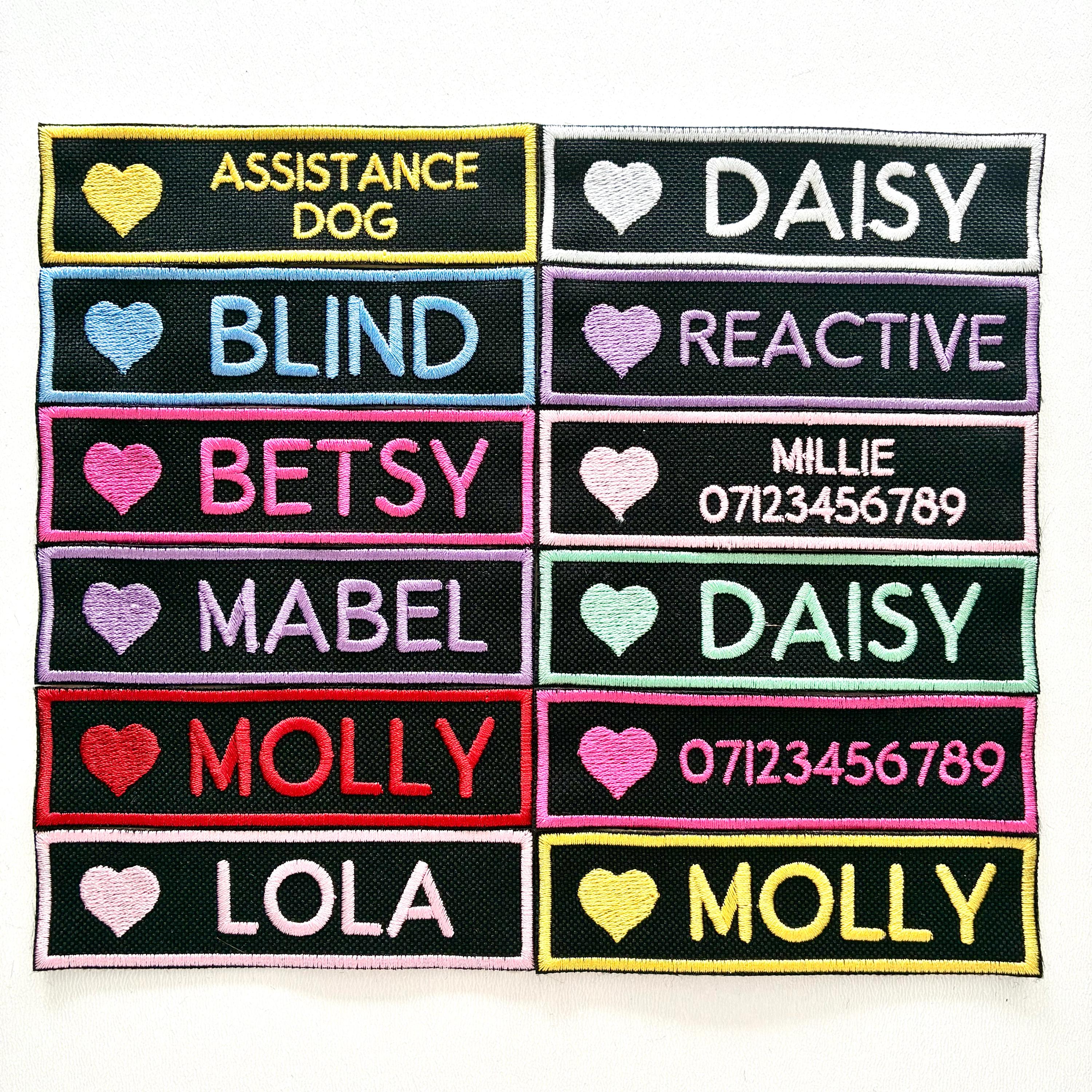 VELCRO® Patch To Fit Julius K9 Dog Harness Personalised Embroidered Custom Text Badge