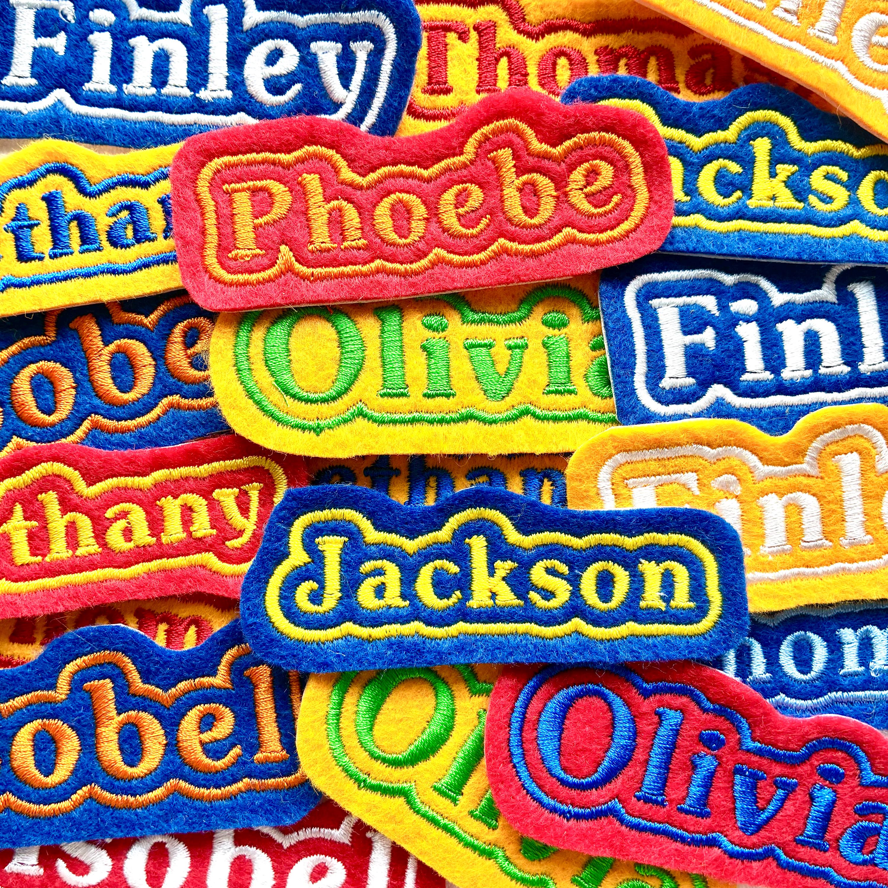 Personalised Embroidered Name Patch Iron On & Sew On Custom Text Badge (P1)
