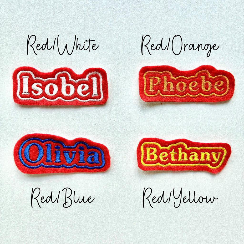 Personalised Embroidered Name Patch Iron On & Sew On Custom Text Badge (P1)