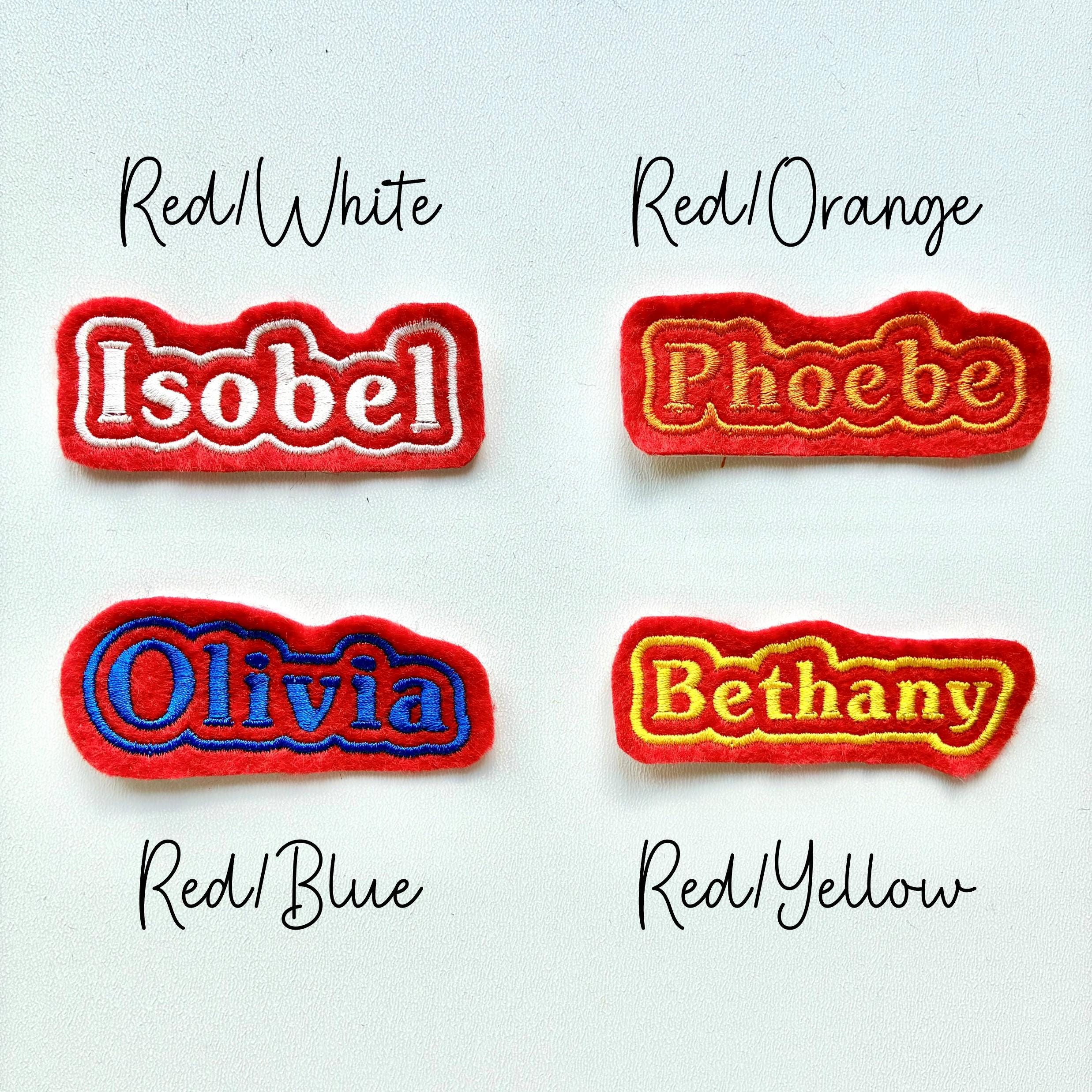 Personalised Embroidered Name Patch Iron On & Sew On Custom Text Badge (P1)