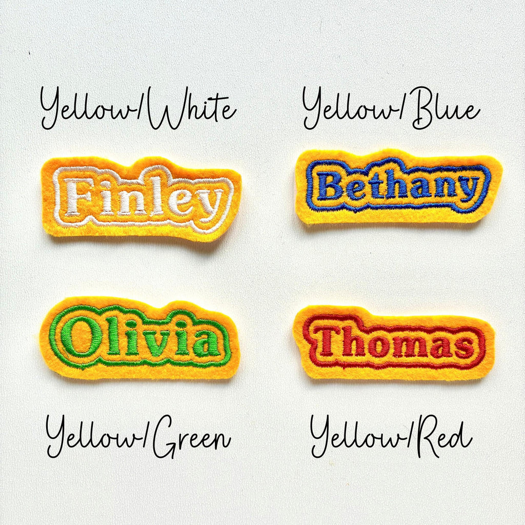 Personalised Embroidered Name Patch Iron On & Sew On Custom Text Badge (P1)