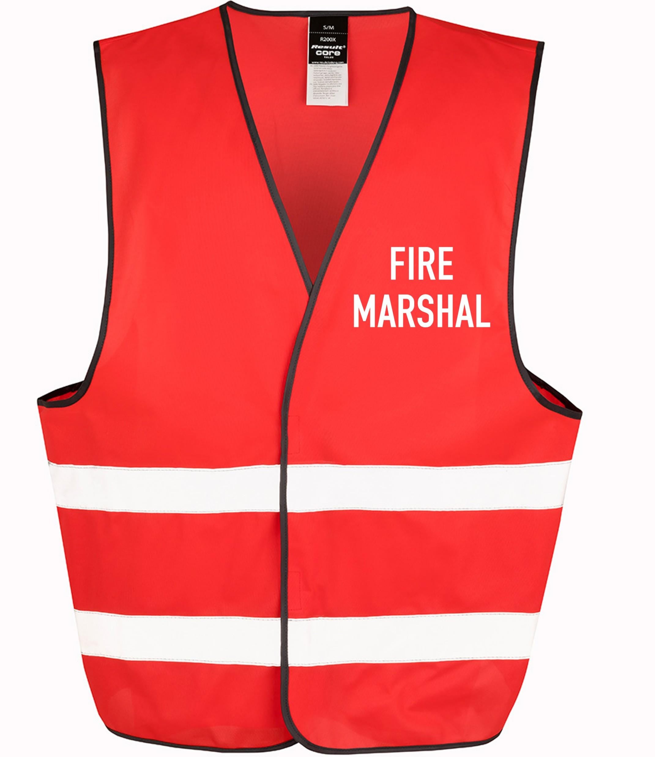 Fire Marshal Red Hi-Vis Waistcoat Reflective Safety Vest