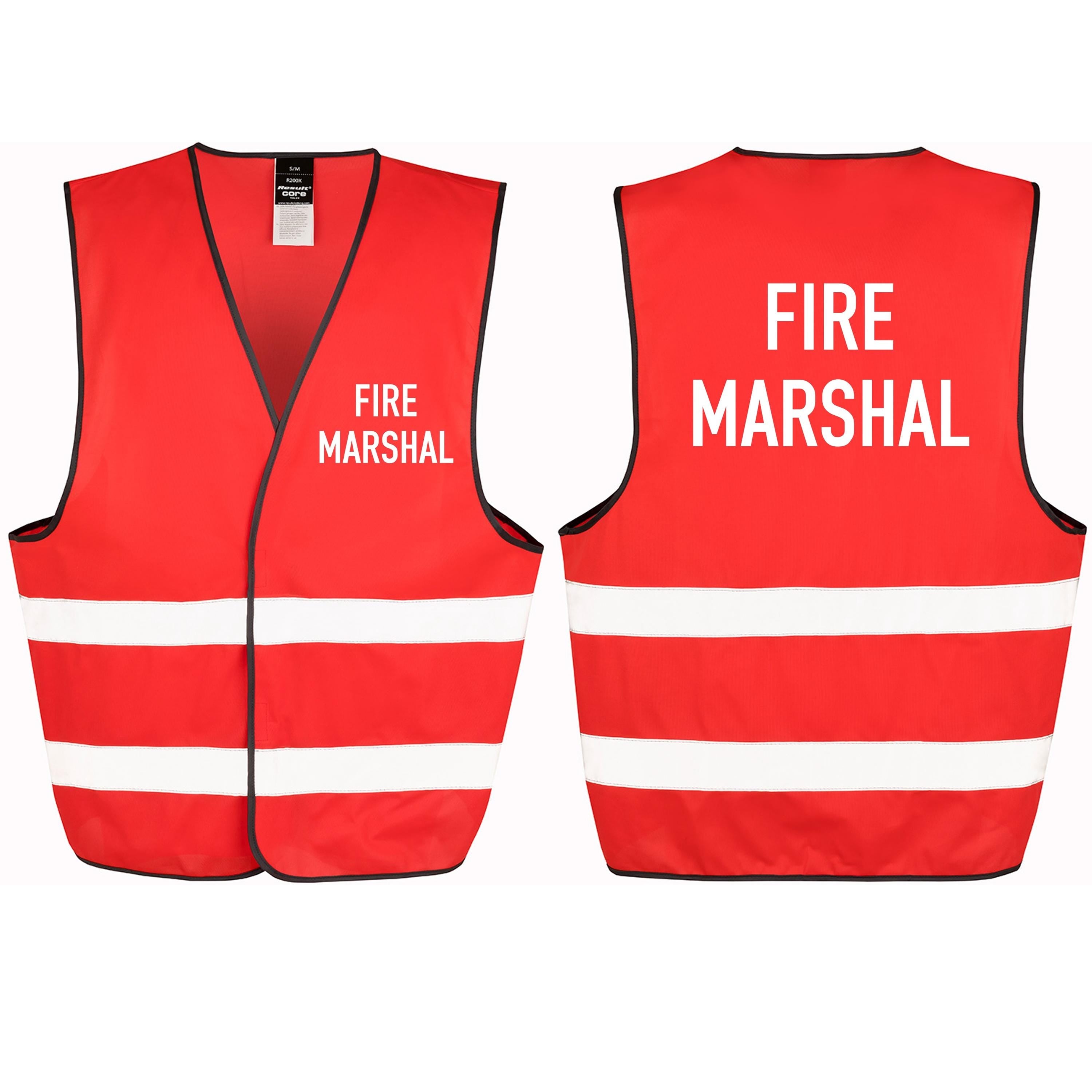 Fire Marshal Red Hi-Vis Waistcoat Reflective Safety Vest