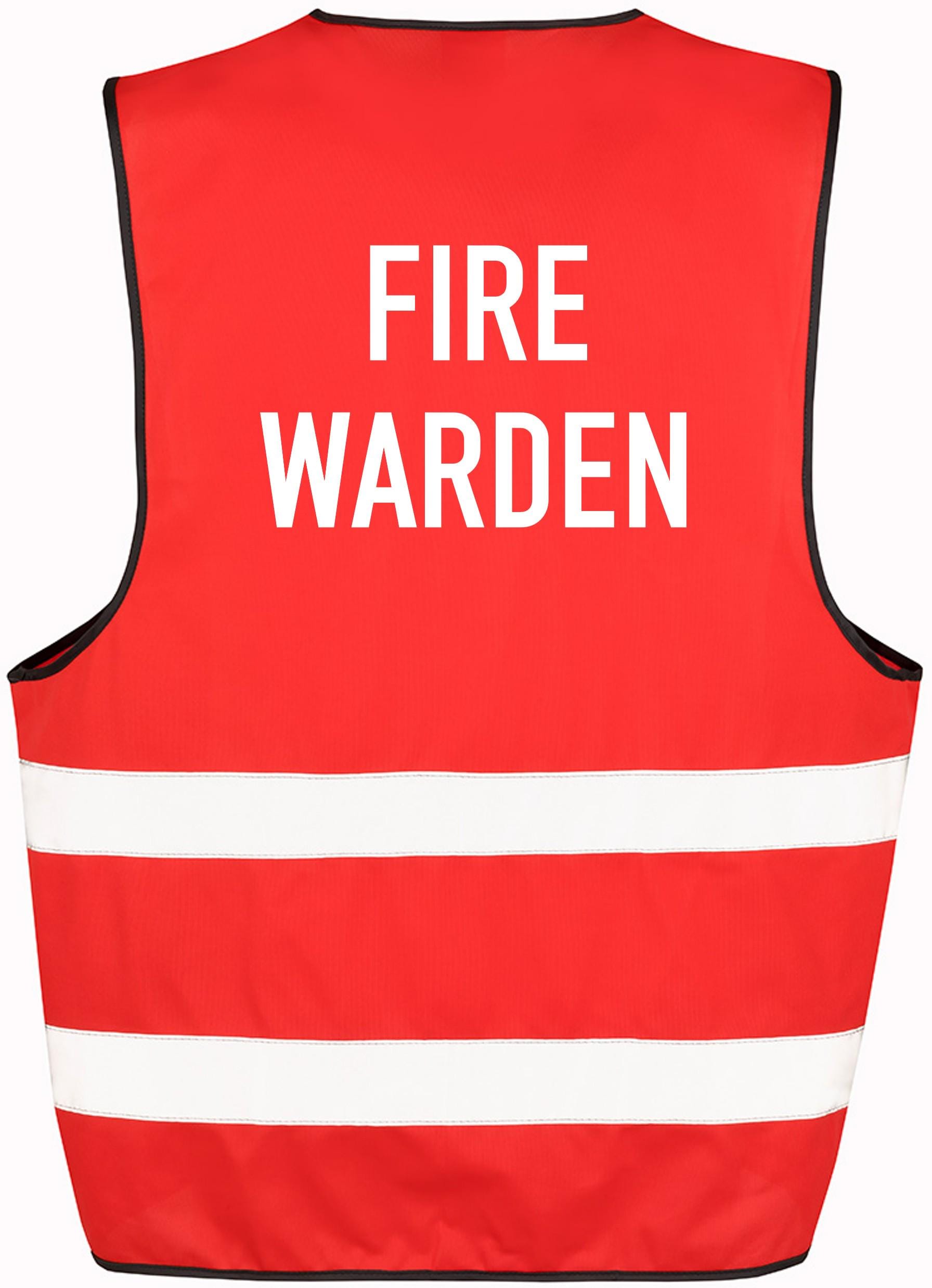Fire Warden Red Hi-Vis Waistcoat Reflective Safety Vest