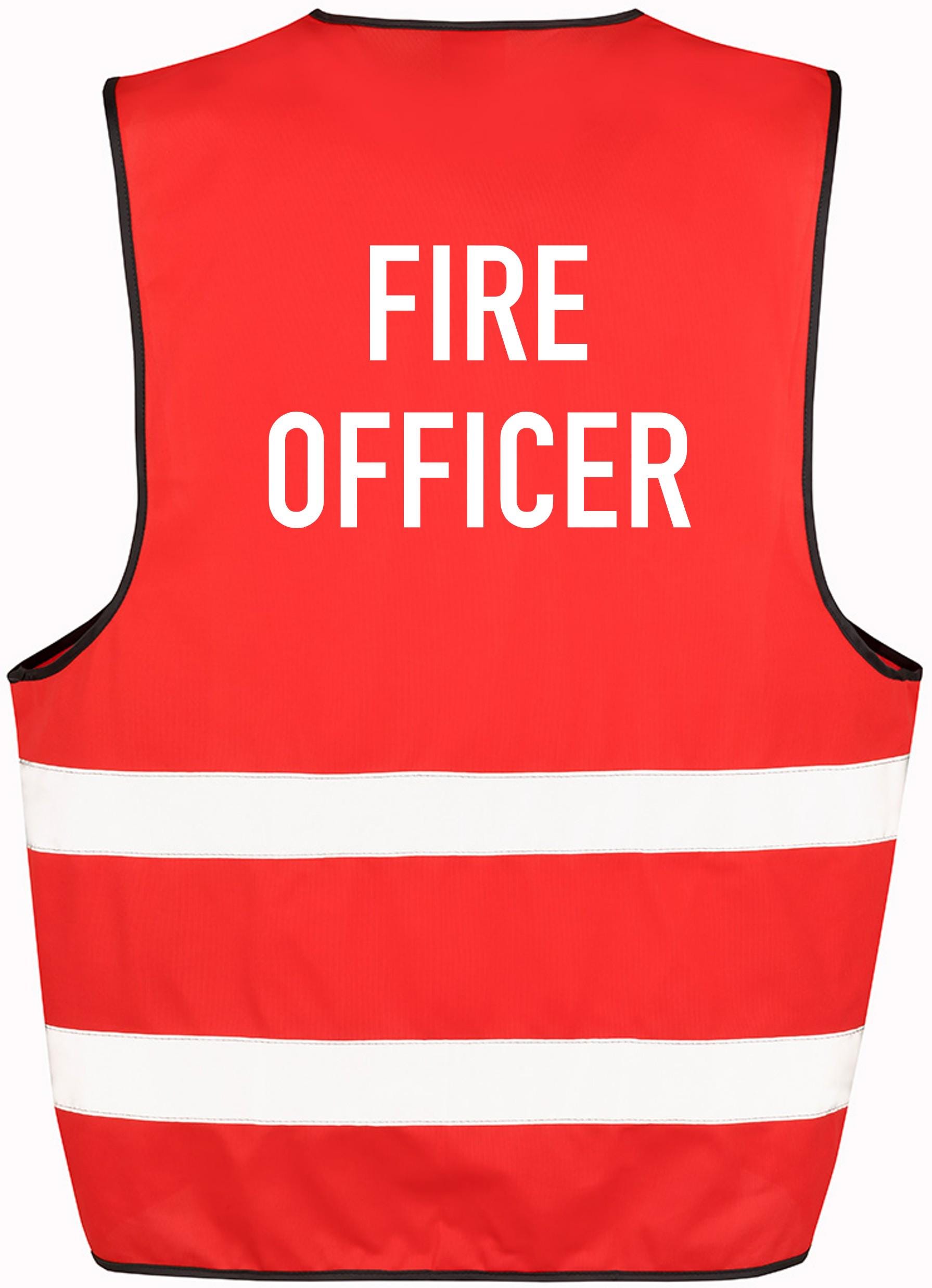 Fire Officer Red Hi-Vis Waistcoat Reflective Safety Vest