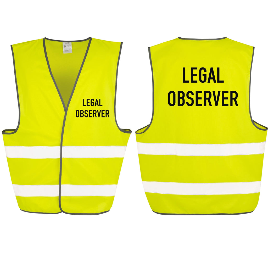 Legal Observer Yellow Hi-Vis Waistcoat Reflective Safety Vest