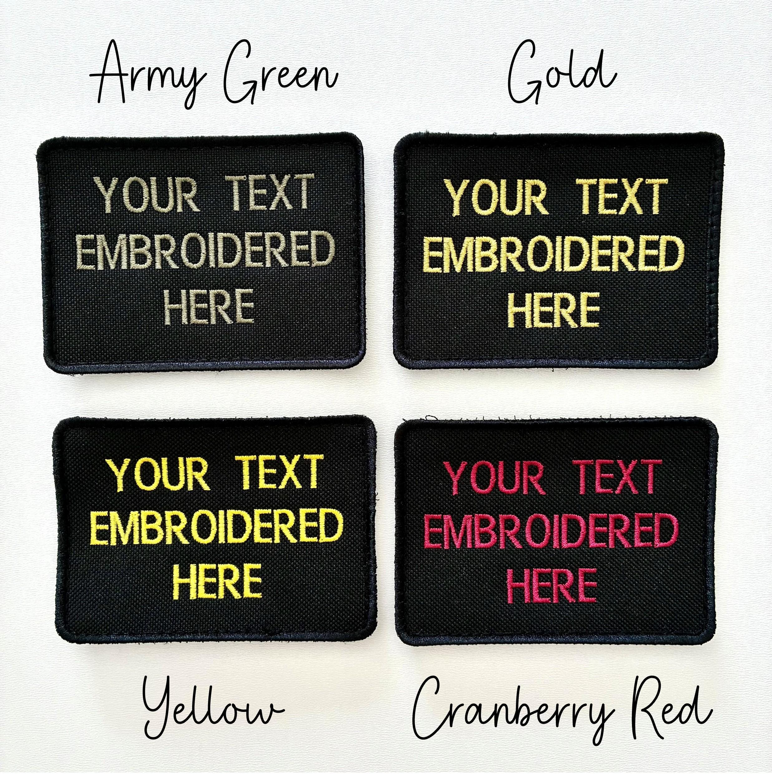 Personalised Embroidered Text Patch Hook Loop Custom Military Molle Morale Badge