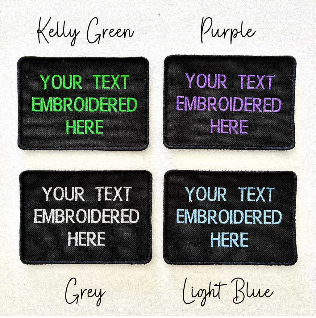 Personalised Embroidered Text Patch Hook Loop Custom Military Molle Morale Badge