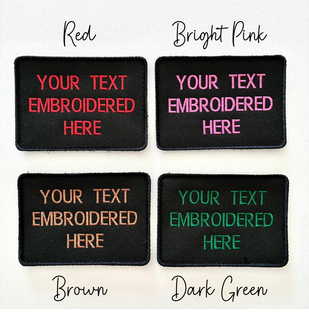 Personalised Embroidered Text Patch Hook Loop Custom Military Molle Morale Badge