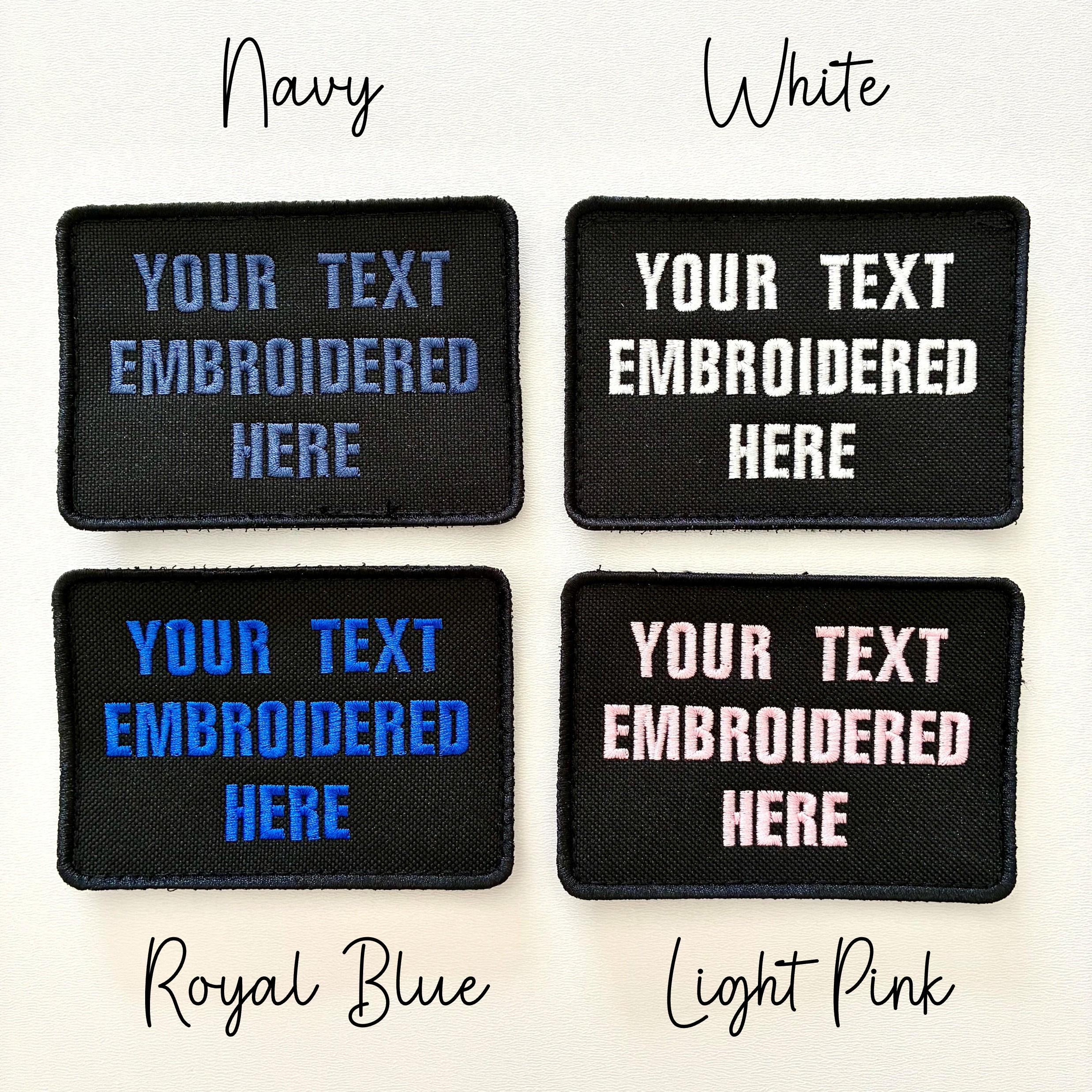 Personalised Embroidered Text Patch Hook Loop Custom Military Molle Morale Badge