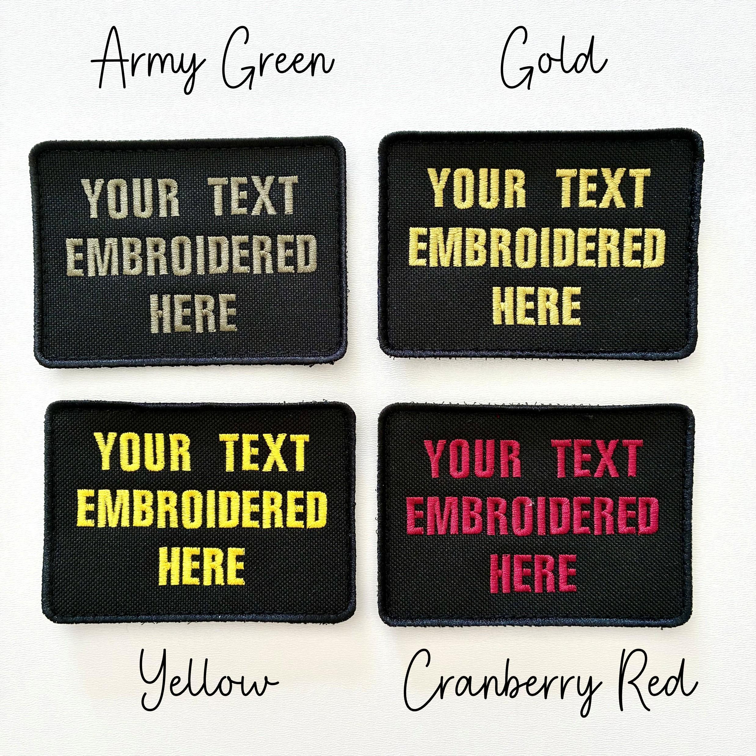 Personalised Embroidered Text Patch Hook Loop Custom Military Molle Morale Badge