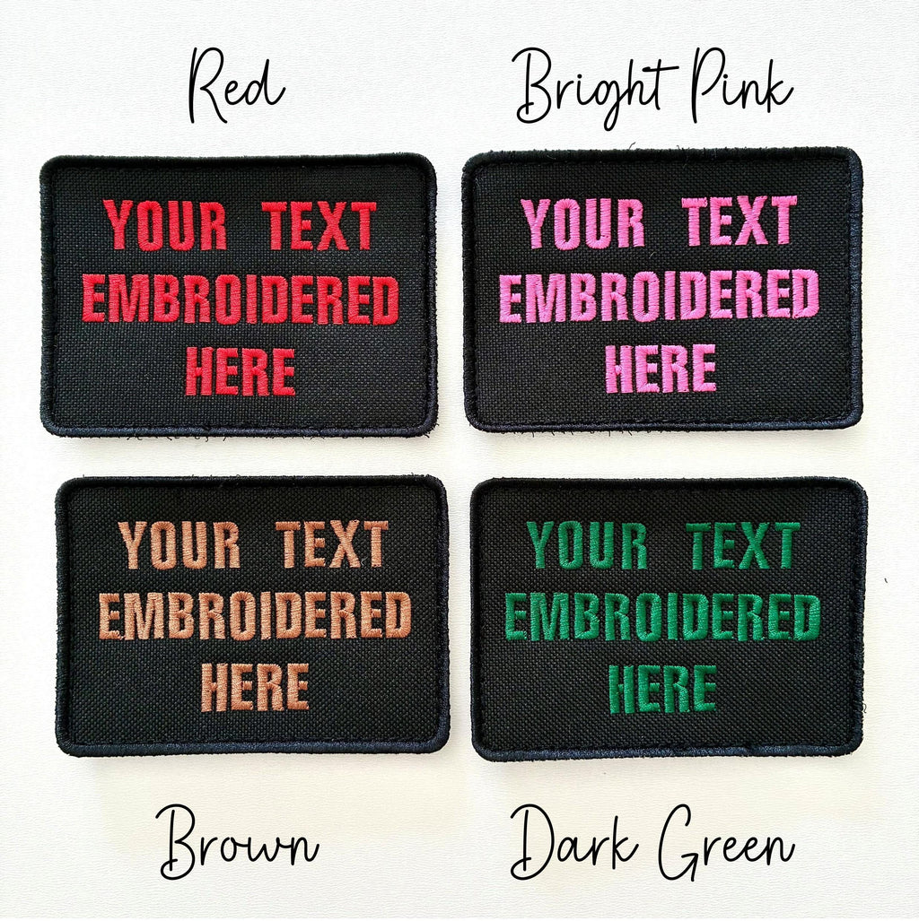 Personalised Embroidered Text Patch Hook Loop Custom Military Molle Morale Badge