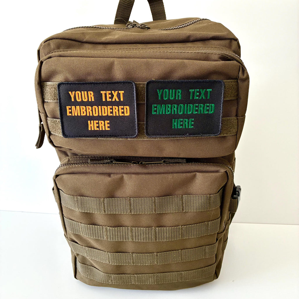 Personalised Embroidered Text Patch Hook Loop Custom Military Molle Morale Badge
