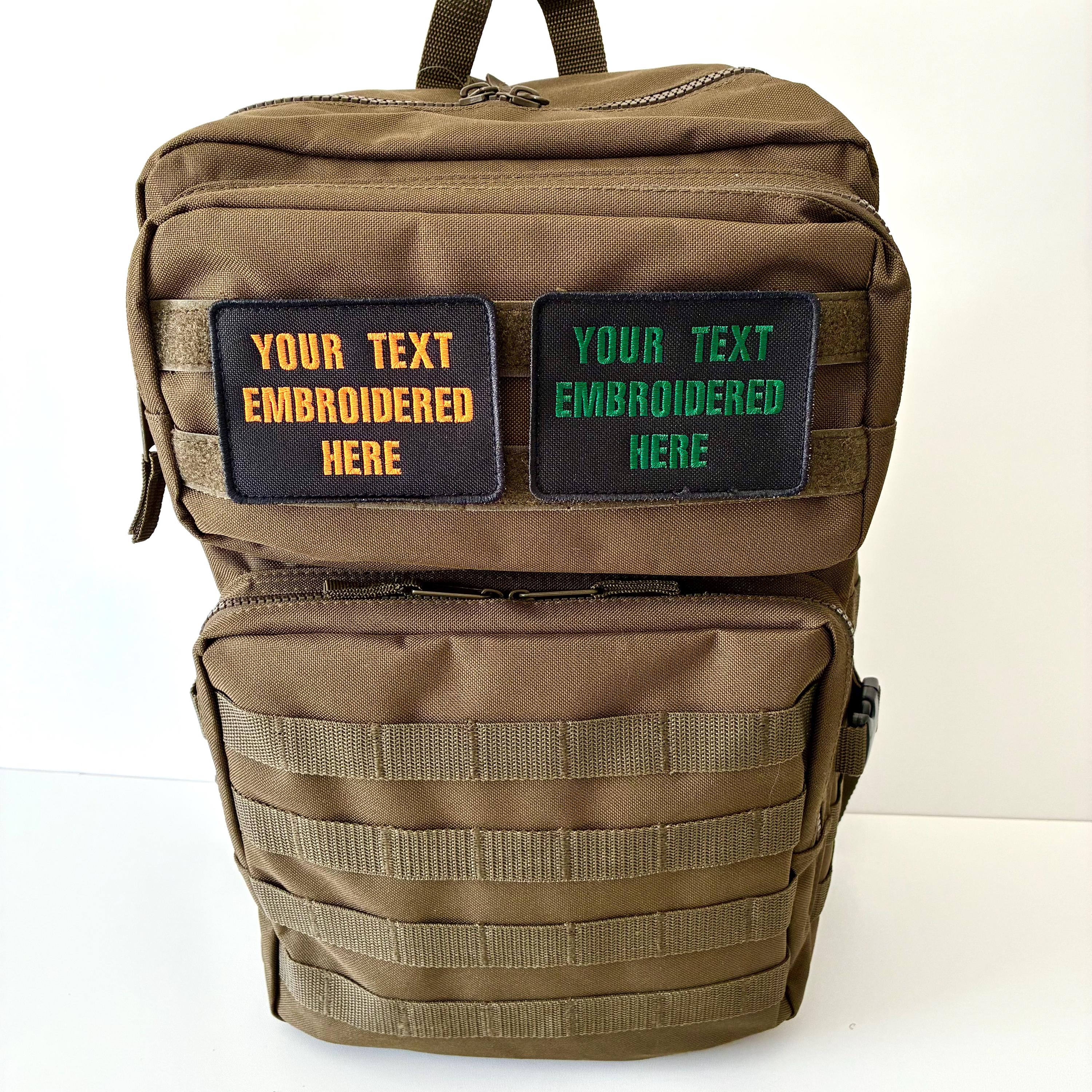 Personalised Embroidered Text Patch Hook Loop Custom Military Molle Morale Badge