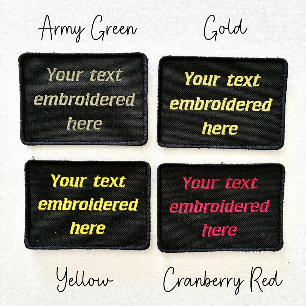 Personalised Embroidered Text Patch Hook Loop Custom Military Molle Morale Badge