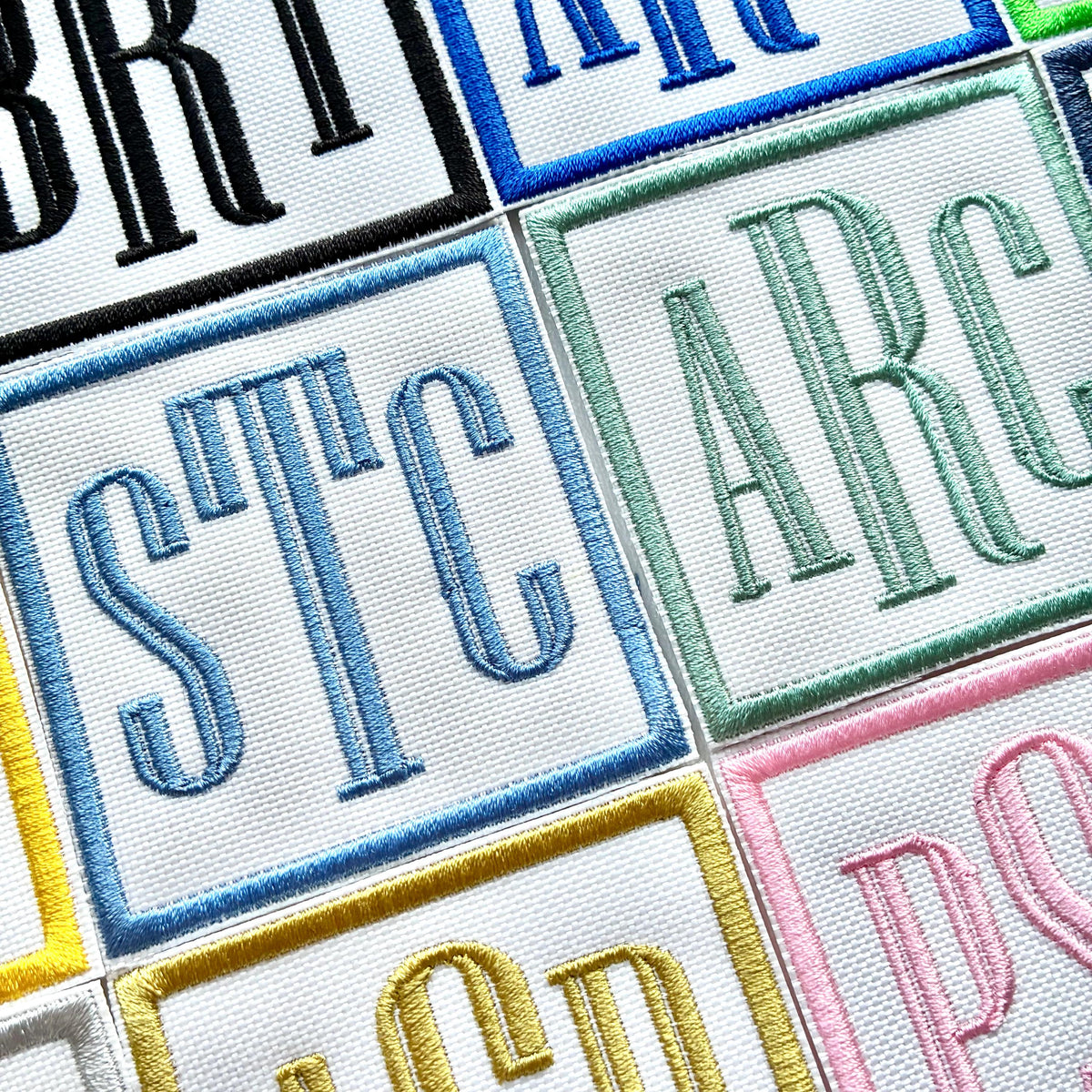 Personalised Embroidered Monogram Initials Patch Iron On & Sew On Custom Text Badge