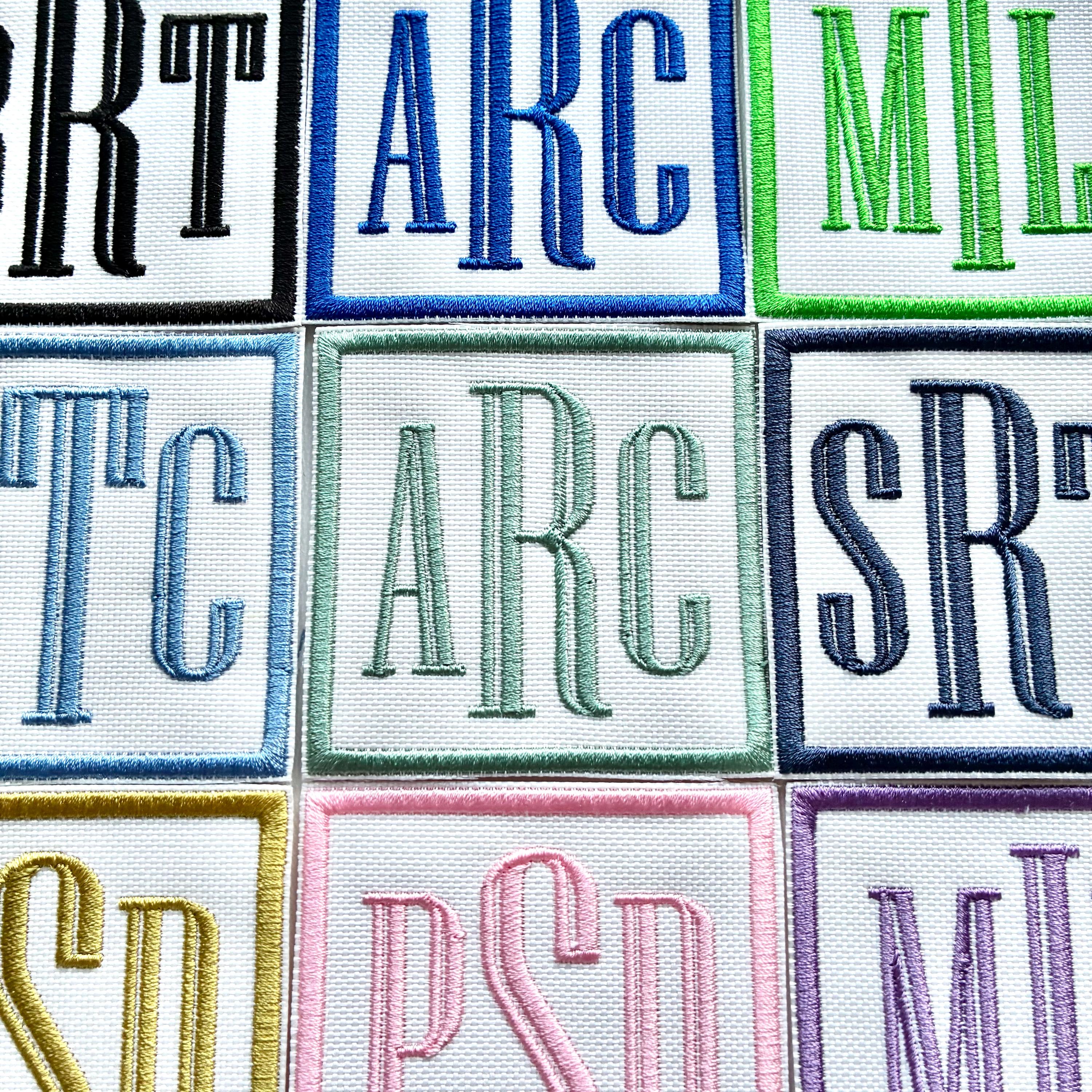 Personalised Embroidered Monogram Initials Patch Iron On & Sew On Custom Text Badge