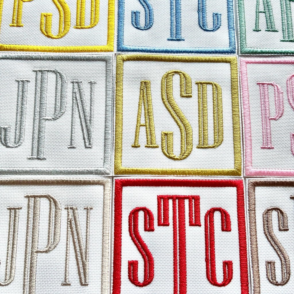 Personalised Embroidered Monogram Initials Patch Iron On & Sew On Custom Text Badge