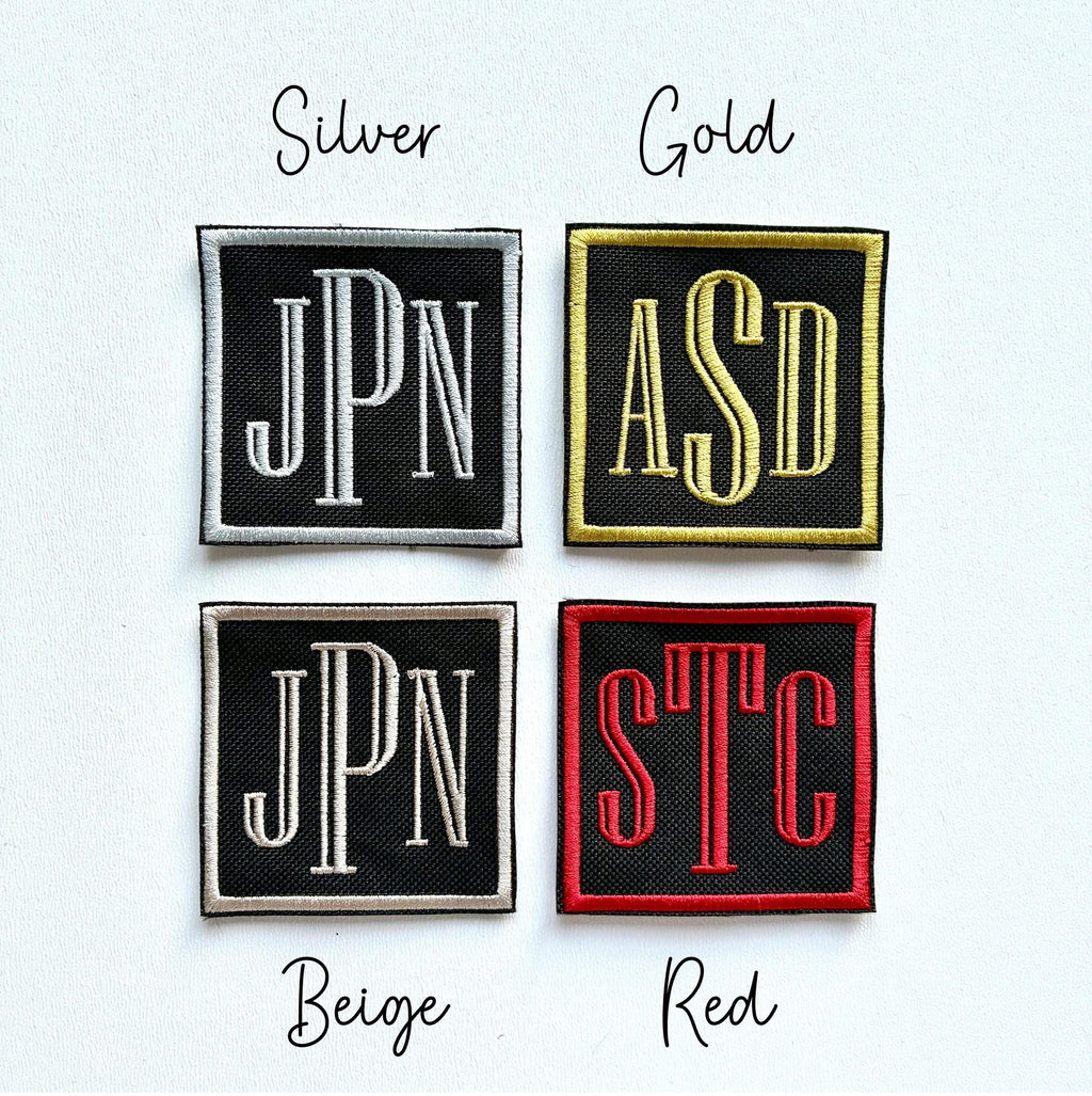Personalised Embroidered Monogram Initials Patch Iron On & Sew On Custom Text Badge