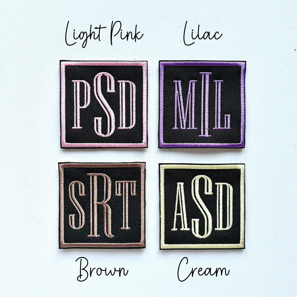 Personalised Embroidered Monogram Initials Patch Iron On & Sew On Custom Text Badge