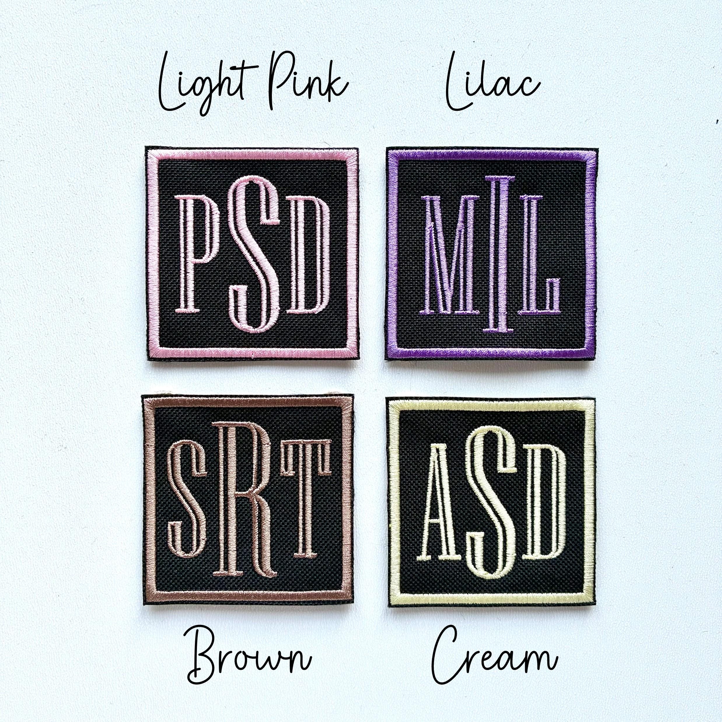 Personalised Embroidered Monogram Initials Patch Iron On & Sew On Custom Text Badge