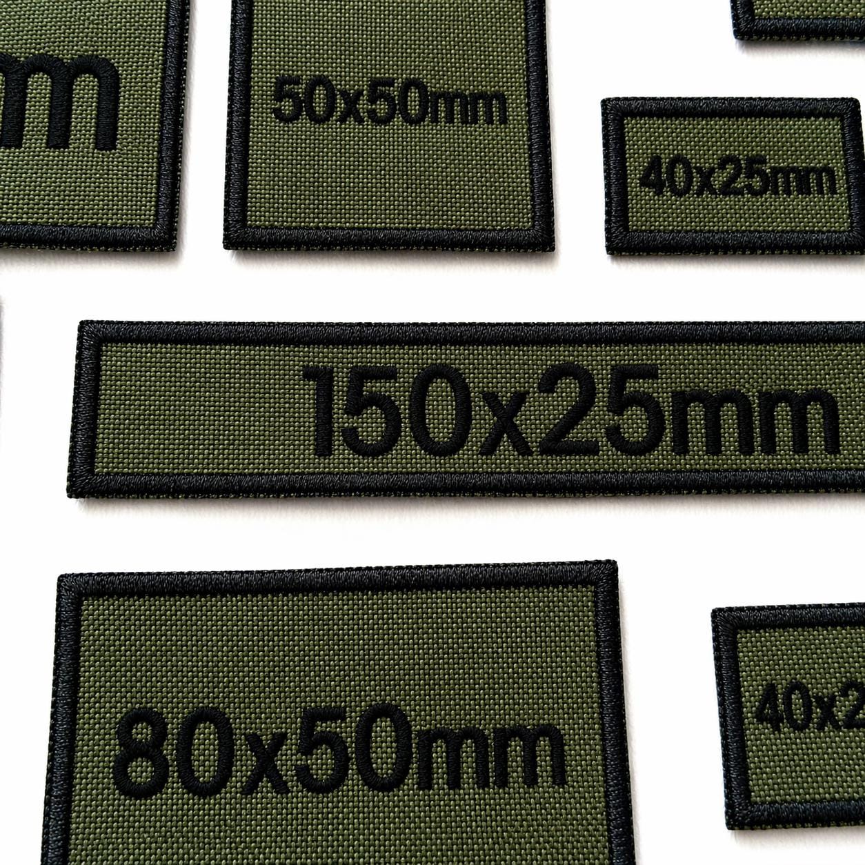 Personalised Embroidered Olive Patches Sew/Iron/VELCRO® Custom Text Molle Morale Badges