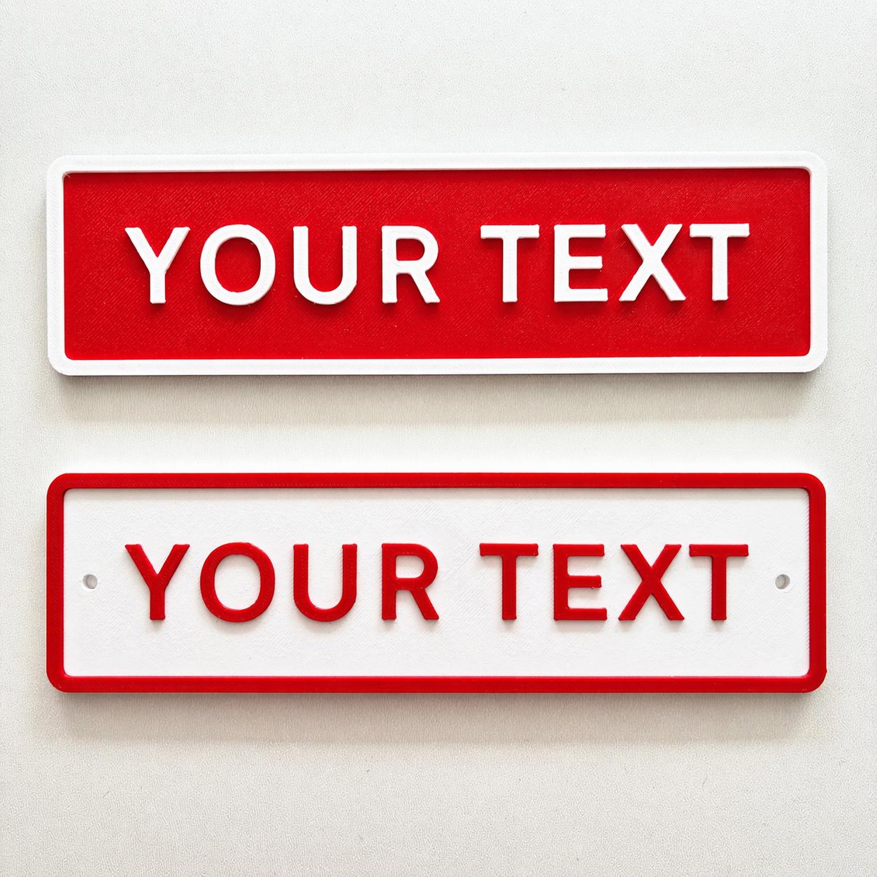 Personalised Your Text Sign – Custom Street Road House Decoration Plate Plaque