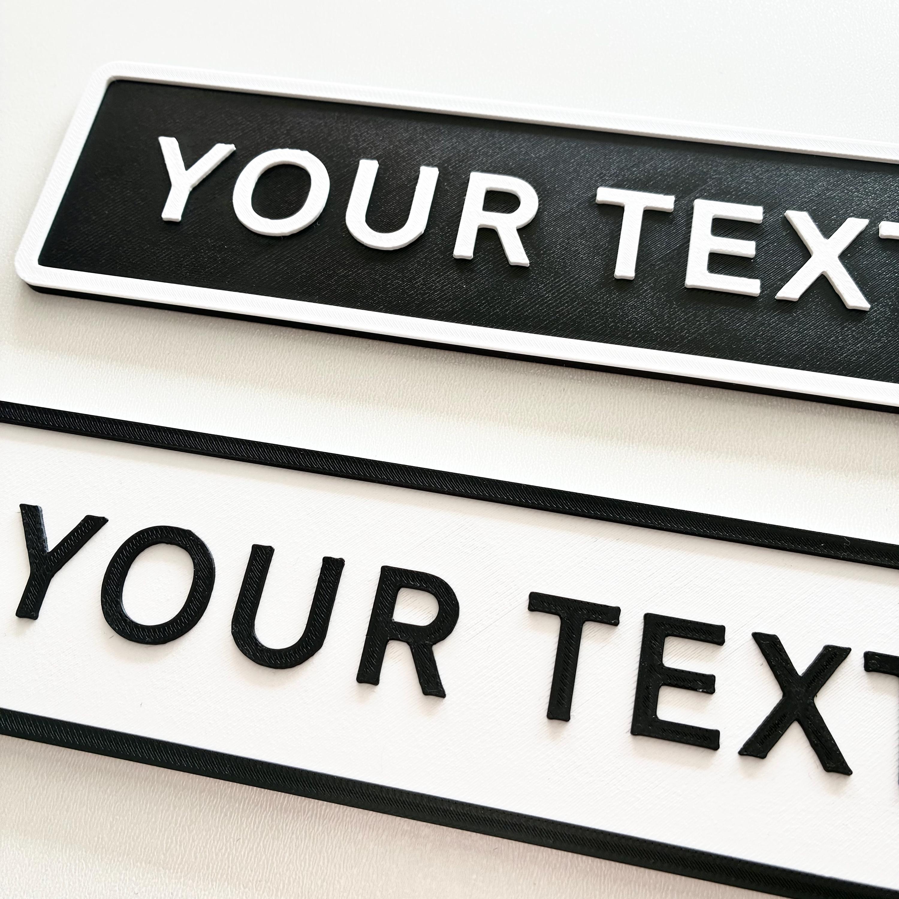 Personalised Your Text Sign – Custom Street Road House Decoration Plate Plaque