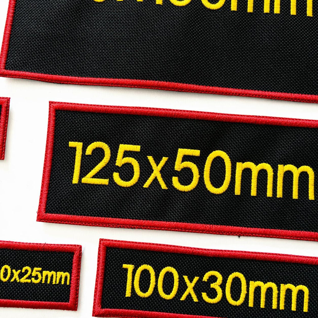 Personalised Embroidered Black Patches Sew/Iron/VELCRO® Custom Text Molle Morale Badges