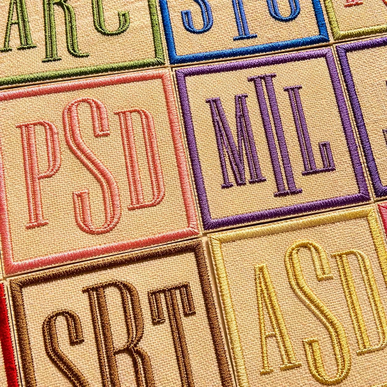 Personalised Embroidered Monogram Initials Patch Iron On & Sew On Custom Text Badge