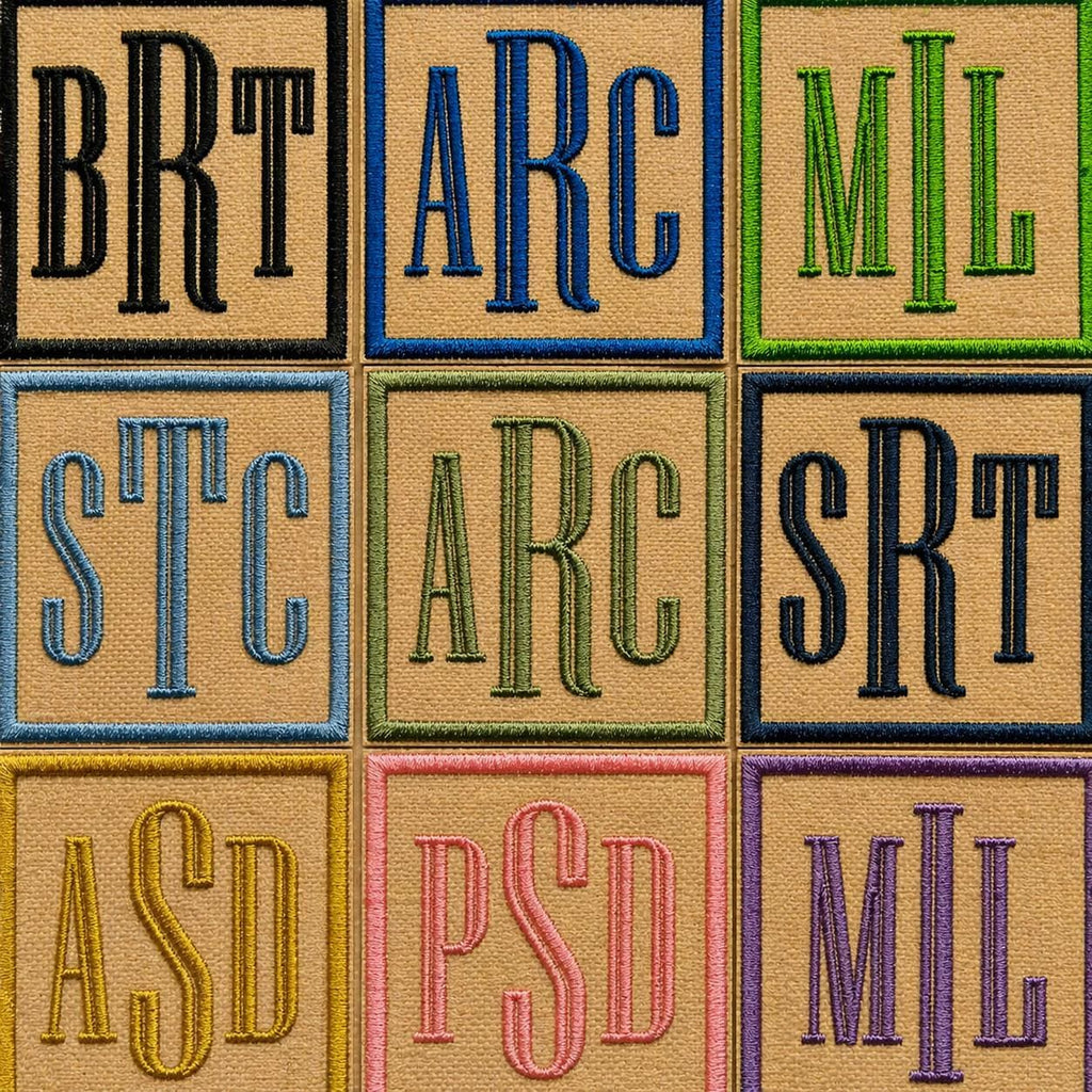 Personalised Embroidered Monogram Initials Patch Iron On & Sew On Custom Text Badge