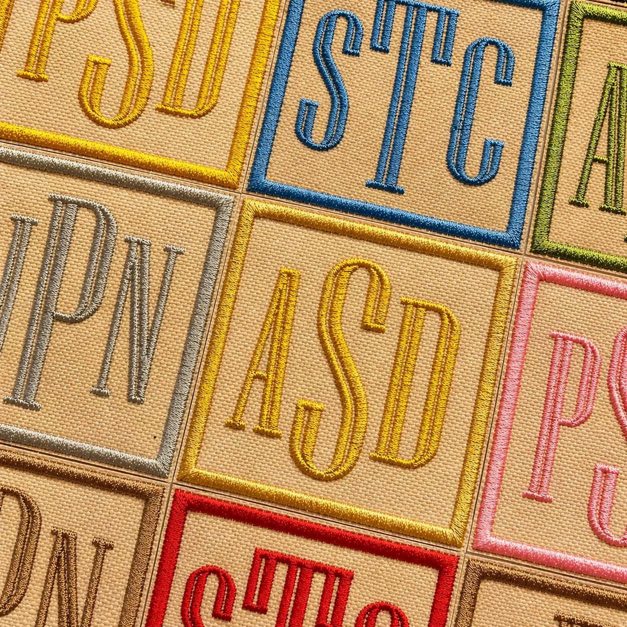Personalised Embroidered Monogram Initials Patch Iron On & Sew On Custom Text Badge