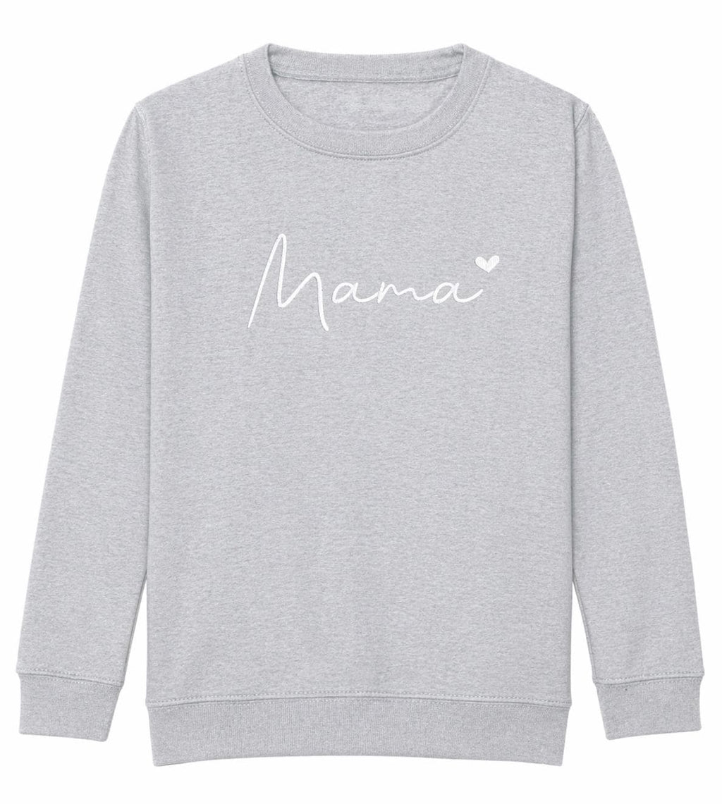 Embroidered Mama & Mini Sweatshirts Grey Matching Mummy Daughter Twinning Outfits