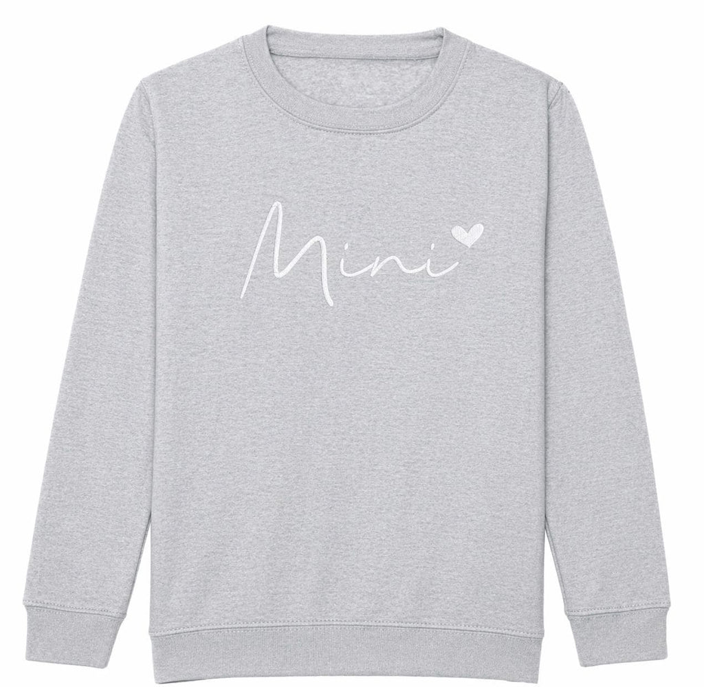 Embroidered Mama & Mini Sweatshirts Grey Matching Mummy Daughter Twinning Outfits