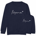 Embroidered Mama & Mini Sweatshirts Navy Matching Mummy Daughter Twinning Outfits