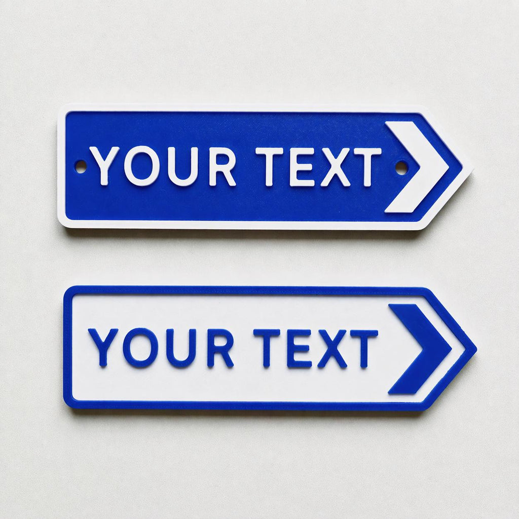 Personalised Your Text Arrow Sign – Custom Street Road House Decoration Plate