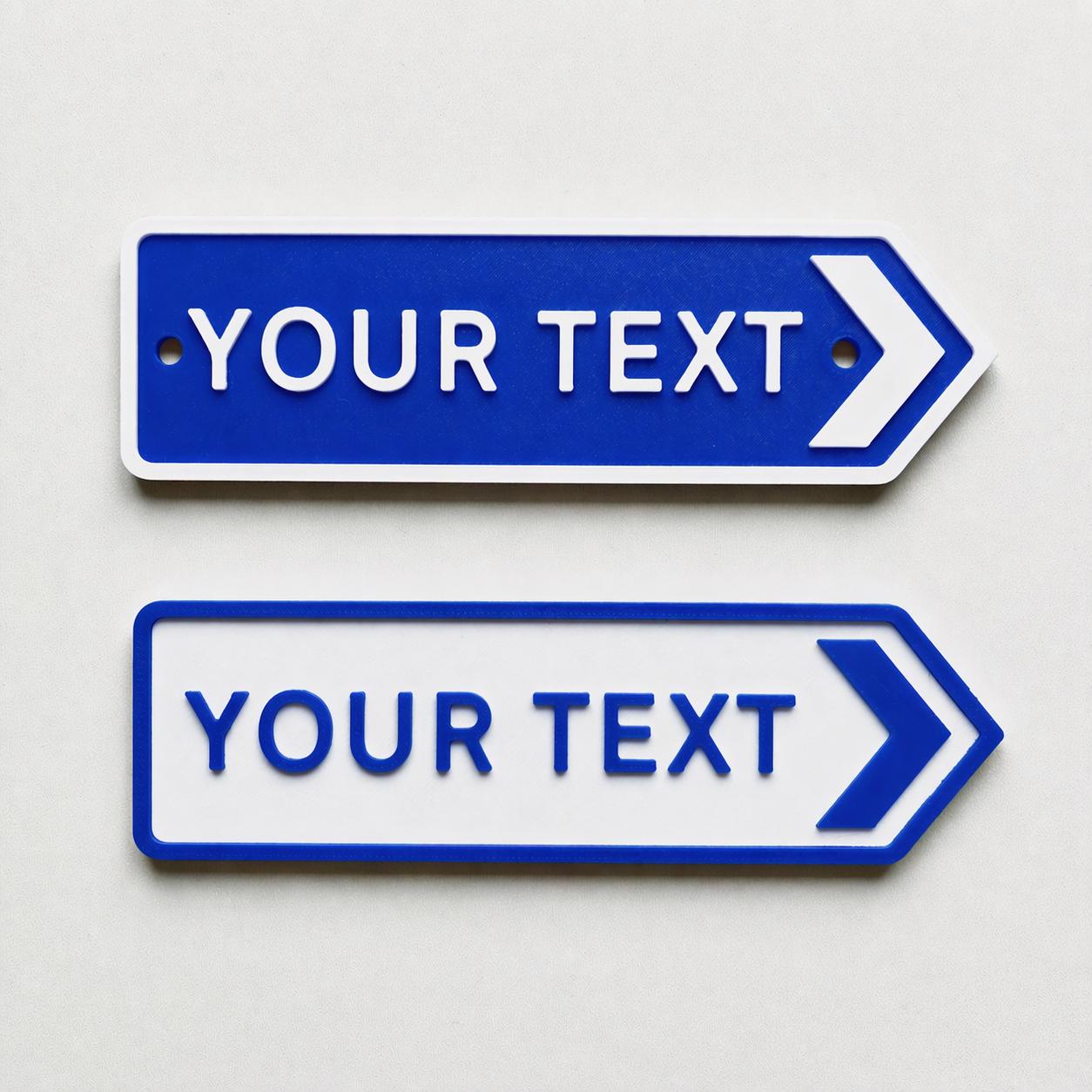 Personalised Your Text Arrow Sign – Custom Street Road House Decoration Plate