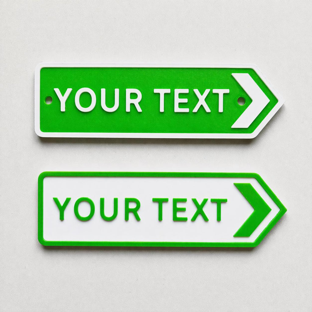 Personalised Your Text Arrow Sign – Custom Street Road House Decoration Plate